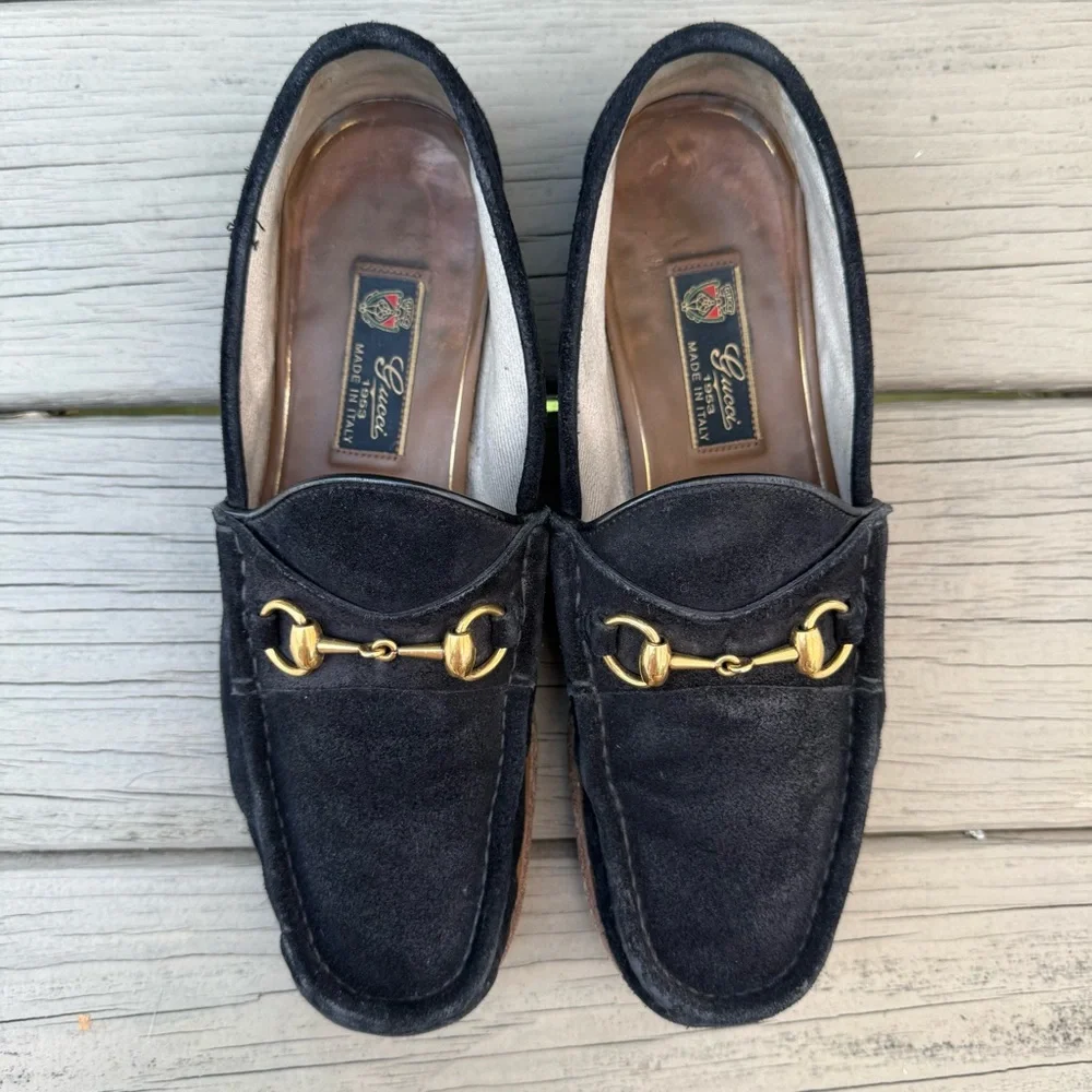 Gucci Horsebit 1953 loafers in black suede size 9